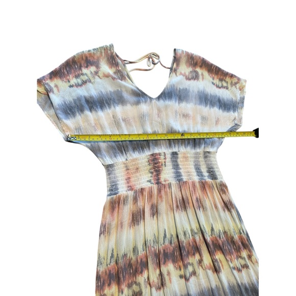 Gypsies & Moondust Tie Dye Maxi Dress Medium Smocked Waist Boho Sz M Semi Sheer - Picture 8 of 11